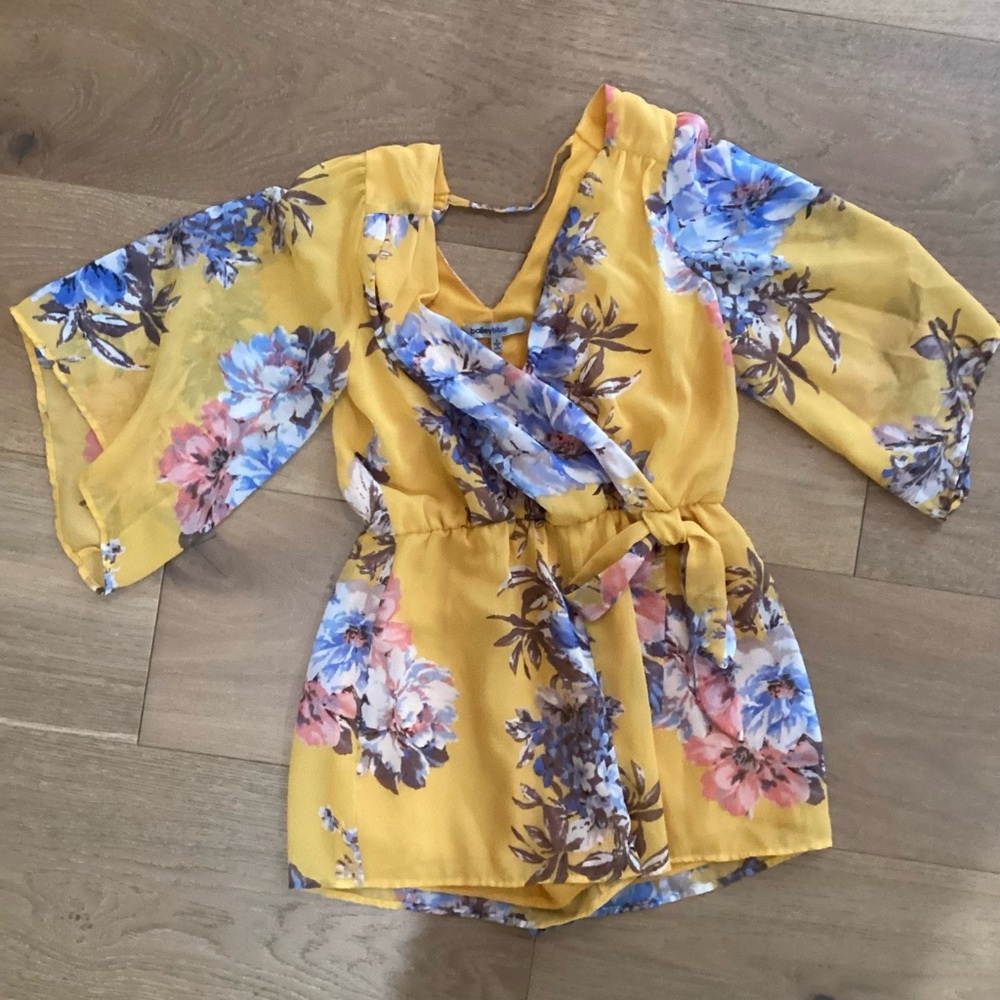 Bailey Blue Vibrant Yellow and Blue Jumpsuit Size S